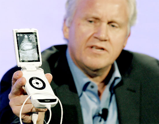 This is no phone; it's an ultrasound machine